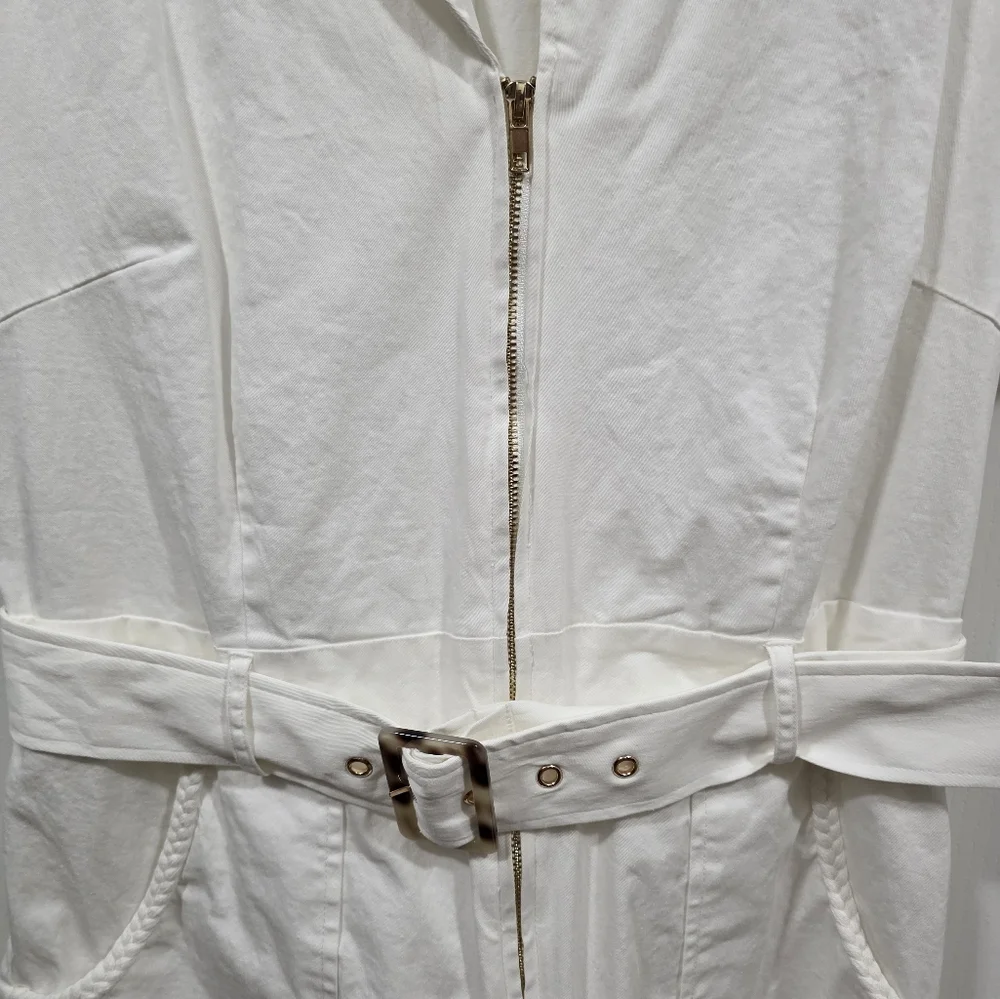 SHEIN White Belted Short Romper - Picture 6 of 10